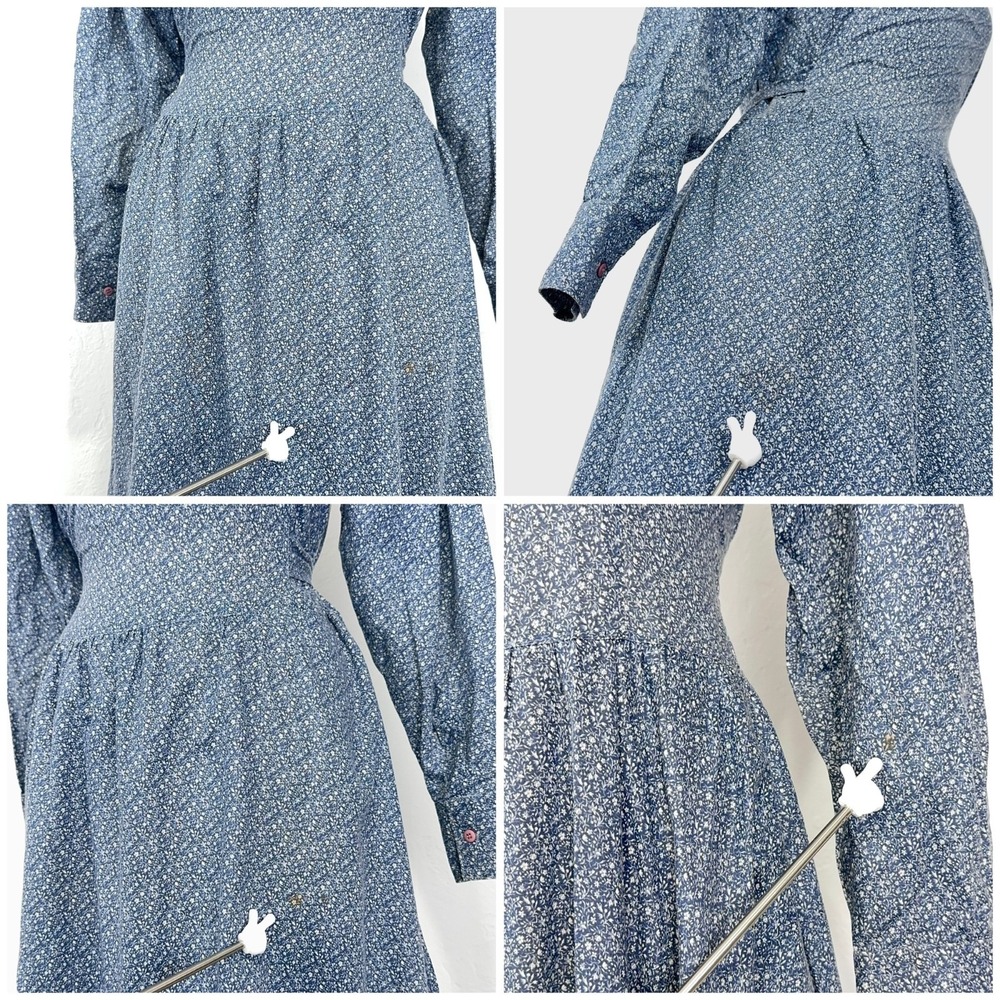 Vintage Jessica McClintock Cottage Prairie Dress Sz XS Floral Lace Button Front - Picture 6 of 10